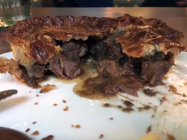 ox cheek and ale pie at the wigmore