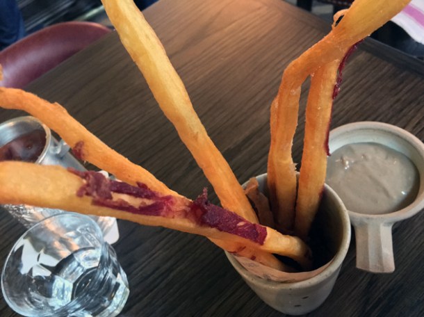 ox-tongue potatoes with anchovy sauce at the wigmore