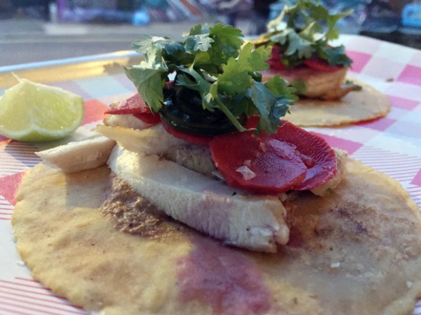 chicken tacos at bad sports