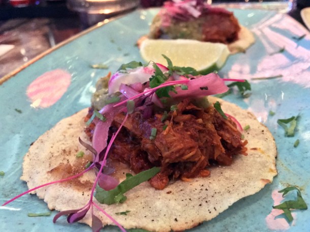 pork tacos at el muro