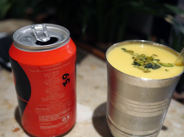 sour orange ipa and mango slushie at hoppers st christopher's place