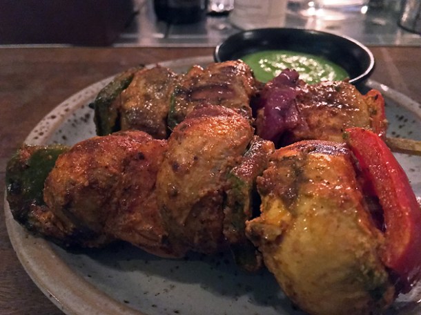 mushroom kebabs at gul and sepoy