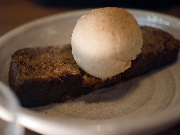 banana bread with ice cream at santo remedio
