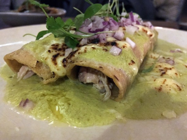 chicken quesadilla at santo remedio london bridge