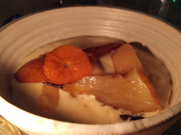 quince in buckwheat custard at little duck picklery