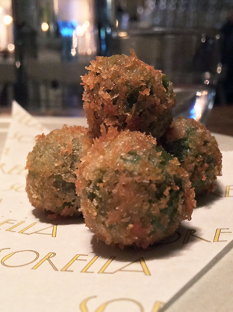 fried nocarella olives at sorella