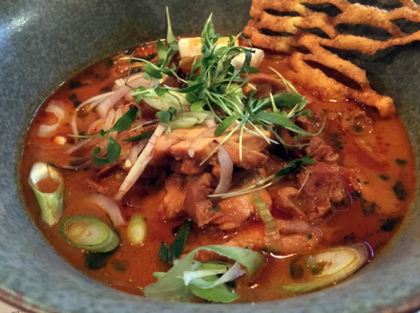 coconut chicken noodles at lahpet shoreditch