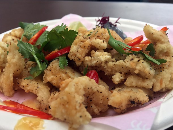 deep fried squid from ink at street feast woolwich public market