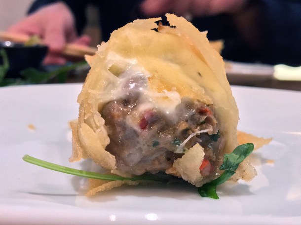 cheeseburger spring rolls at Red Farm Covent Garden London