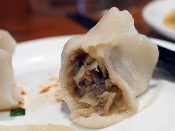 illustrative photo of a lamb and onion dumpling at Silk Road Camberwell