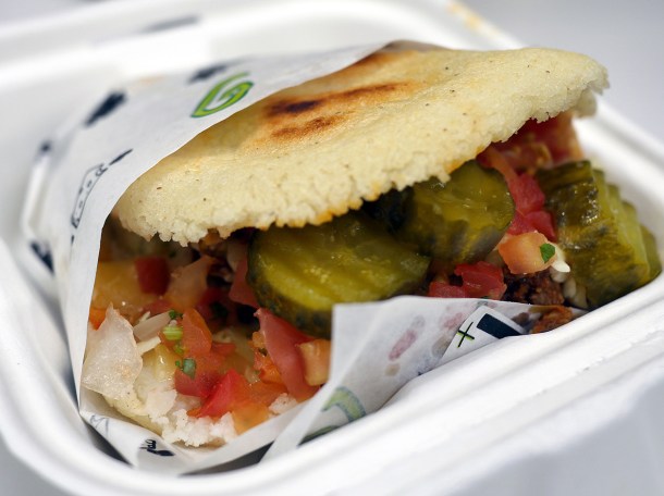 illustrative photo of the Buffalo Beef arepas from Guasacaca at Mercato Metropolitano