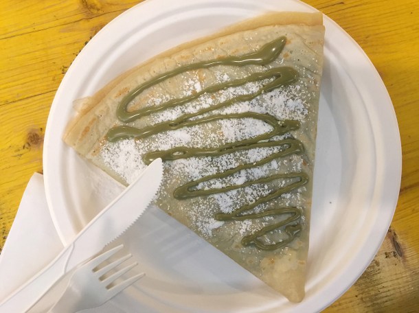 illustrative photo of the pistachio crepe from Badiani at Mercato Metropolitano