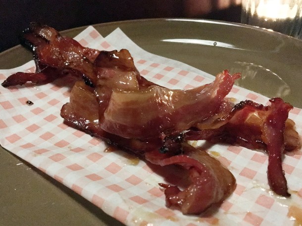 illustrative photo of the maple candied bacon from Eat Like A Girl at Homeboy