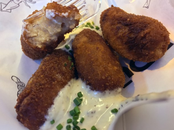 illustrative photo of the mushroom croquettas from Edu at Flat Iron Square
