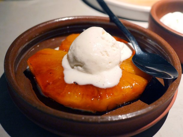illustrative photo of the grilled pineapple and vanilla ice cream at Kolamba