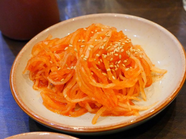 illustrative photo of the radish banchan at Soju Reading
