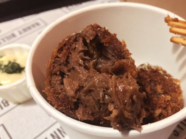 illustrative photo of the beef brisket croquettes from Nanny Bill's at Vinegar Yard