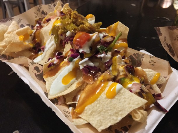 illustrative photo of the pachos from Baba G's at Vinegar Yard