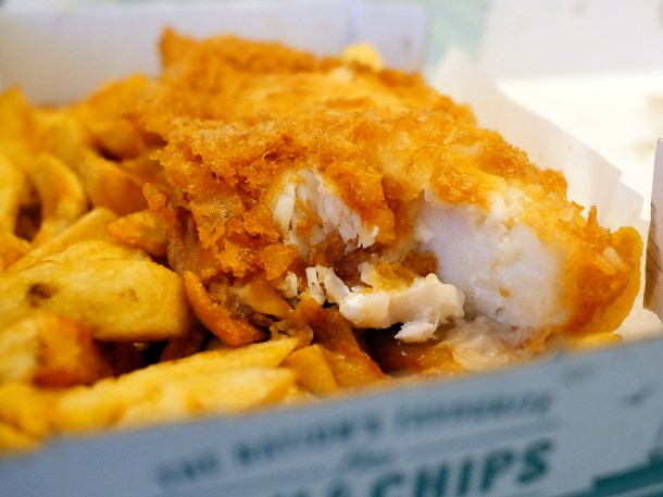 illustrative image of the cod and chips from Lewis's Newlyn