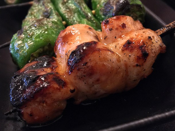 illustrative image of the breast yakitori and padron pepper kushiyaki at Junsei