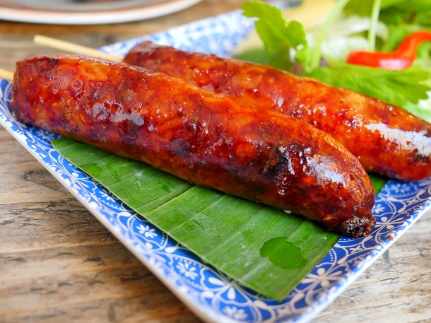 illustrative image of the fermented pork sausages at Lao Cafe
