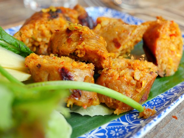 illustrative image of the herbal sausages at Lao Cafe