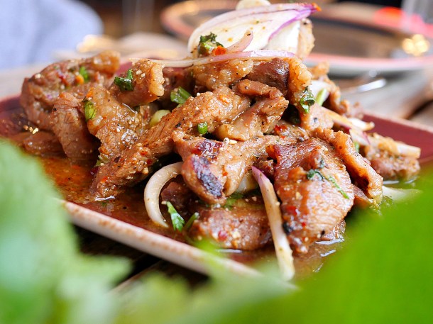 illustrative image of the pork neck laab at Lao Cafe