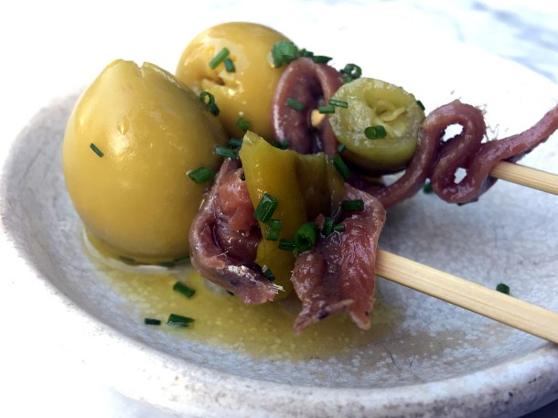 illustrative photo of the anchovy, olive and pickled chillies at Darby's