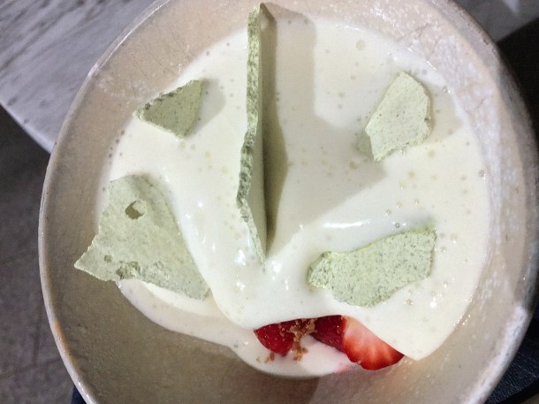 illustrative photo of the buttermilk ice cream with meringue at Darby's