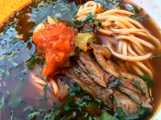 illustrative photo of the Taipei-style beef noodle soup at Bao Noodle Shop