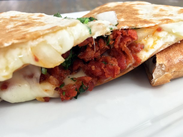 illustrative photo of the chorizo queso quesadilla at La Chingada
