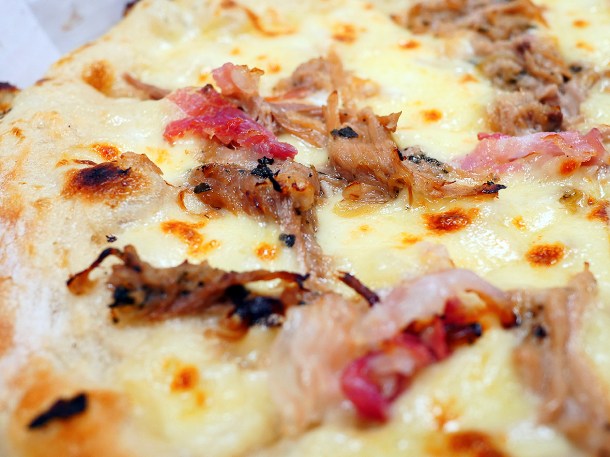 illustrative photo of the porchetta pizza from Pizza Express London Bridge