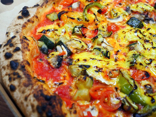 illustrative photo of the vegan pizza from Three Stags