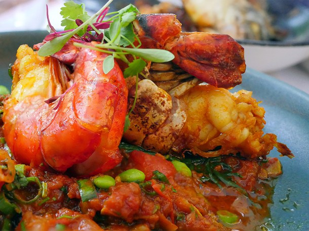 illustrative photo of the king prawn curry at Lahpet West End