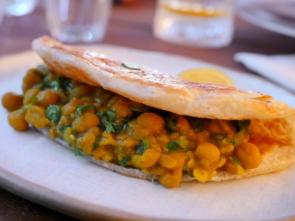illustrative photo of the split pea paratha at Lahpet West End