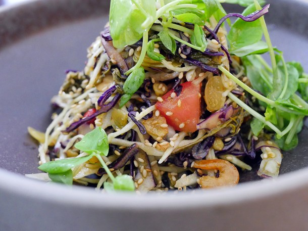 illustrative photo of the tea leaf salad at Lahpet West End