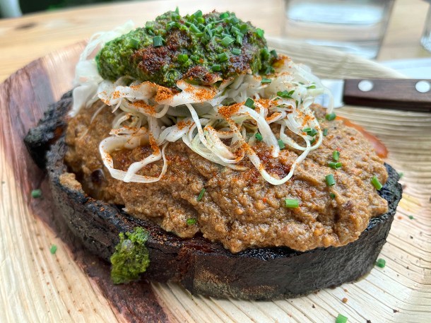 illustrative photo of the crab and bone marrow on toast at Acme Fire Cult