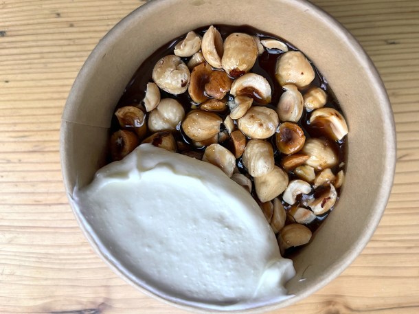 illustrative photo of the hazelnut chocolate ganache at Acme Fire Cult