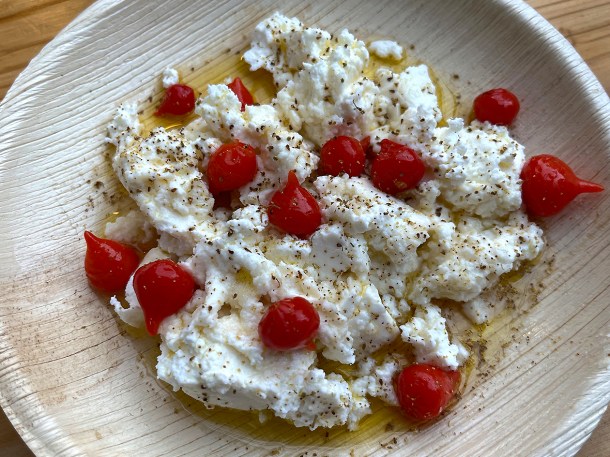 illustrative photo of the ricotta with peppers and honey at Acme Fire Cult
