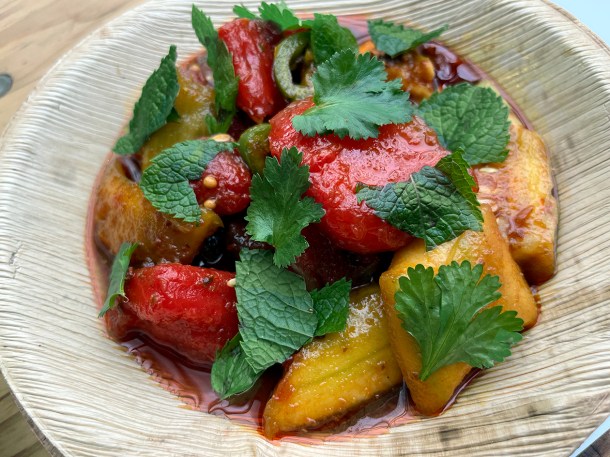 illustrative photo of the smacked cucumbers and watermelon at Acme Fire Cult