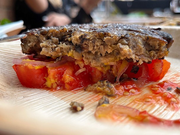 illustrative photo of the Symplicity burger at Acme Fire Cult