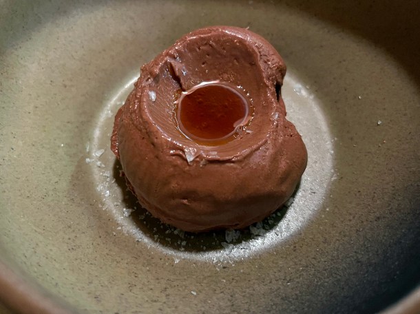 illustrative photo of the chocolate sorbet with chilli oil at Fonda