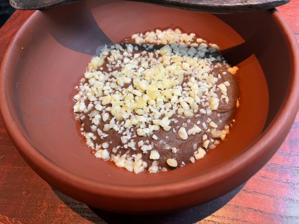 illustrative photo of the frijoles with curds at Fonda