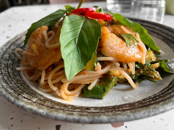 illustrative photo of the kerabu prawn noodle salad at Sambal Shiok