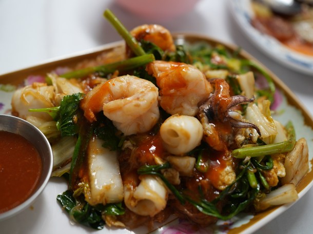 illustrative photo of the cellophane noodles with seafood at Speedboat Bar Notting Hill