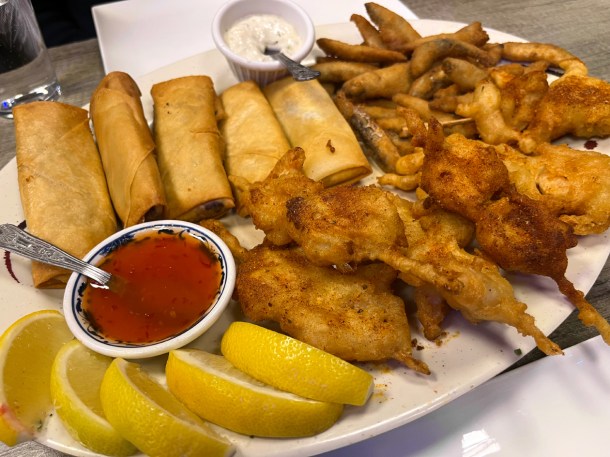 illustrative photo of the deep fried starters from the Mixed Platter at Bronco's
