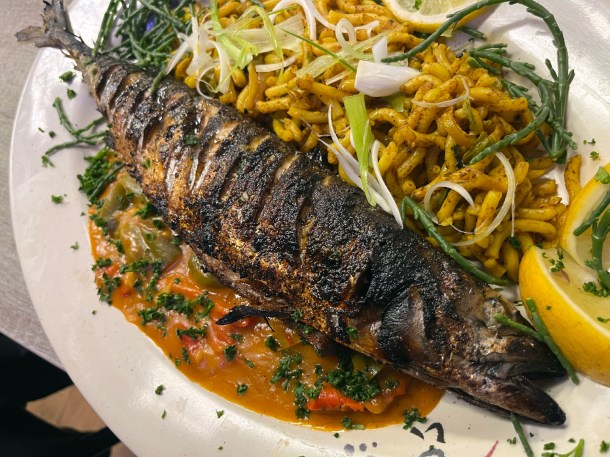 illustrative photo of the mackerel with udon at Bronek's