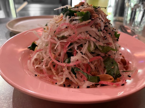 illustrative photo of the radish and kohlrabi salad at Singburi Shoreditch