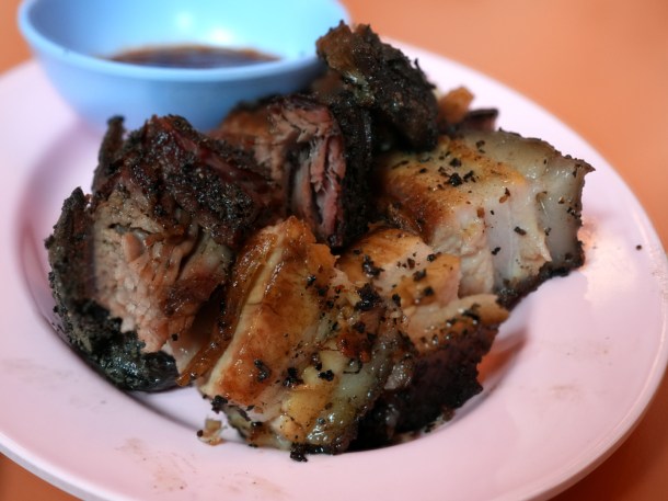 illustrative photo of the smoked pork belly with burnt chilli at Singburi Shoreditch
