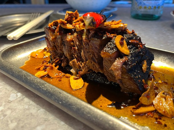 illustrative photo of the beef Sichuan short rib at Hon's BBQ